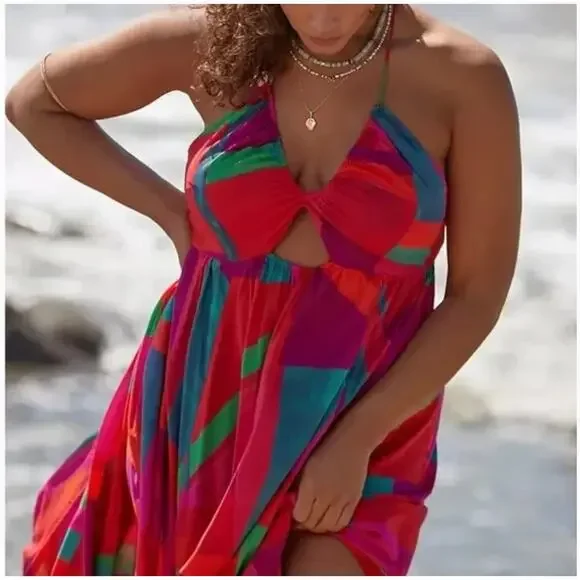 Anthropologie Alani Maxi Cover-Up Red Dress - Picture 8 of 9